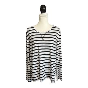 Coral Bay Energy Outdoor Top Size XL Striped Long Sleeve Work Out Shirt Yoga Wor